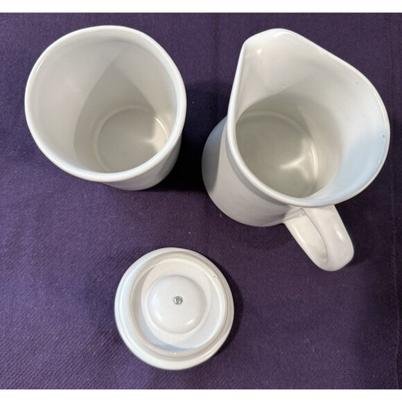 Bennington Potters Creamer and Sugar Bowl w Lid White Modernist Vermont Rare Vtg - Picture 7 of 16